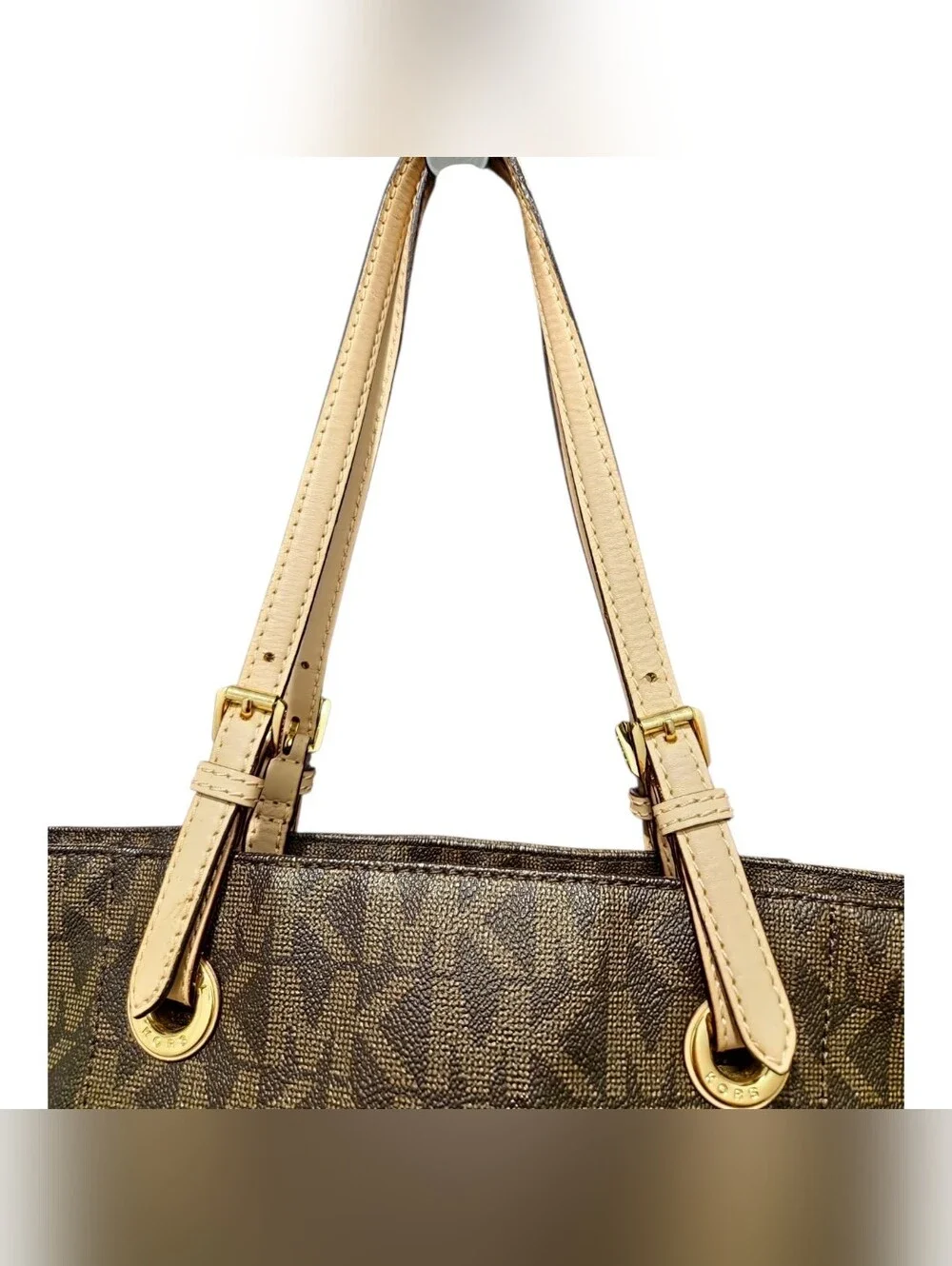 Michael Kors Jet Set Signature Logo East West Large Tote Shoulder Travel Bag